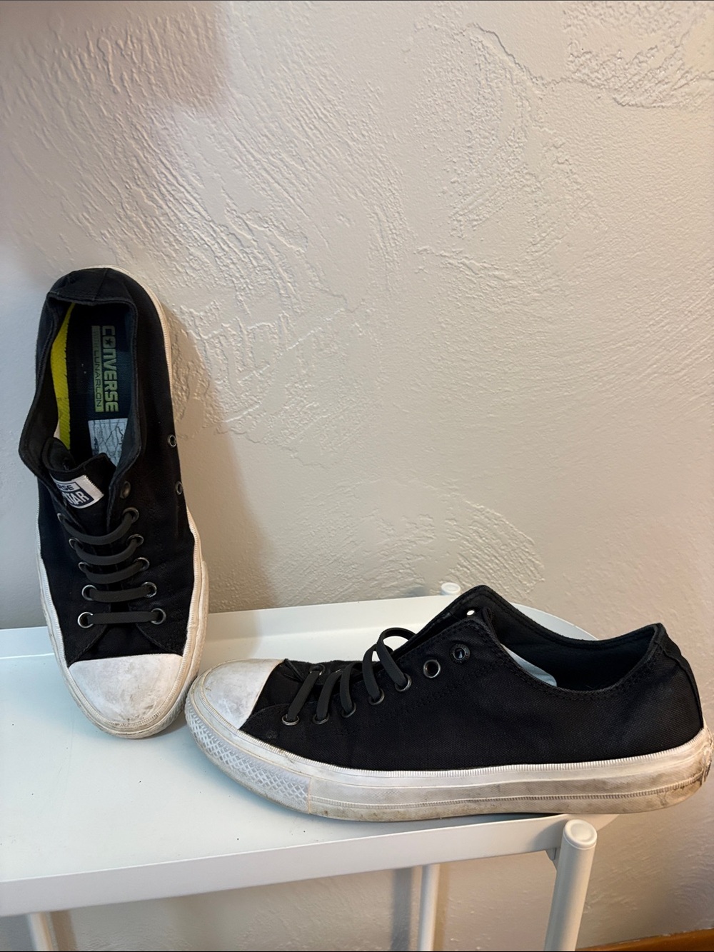 Converse Black Low-Top Canvas Sneakers with White Soles